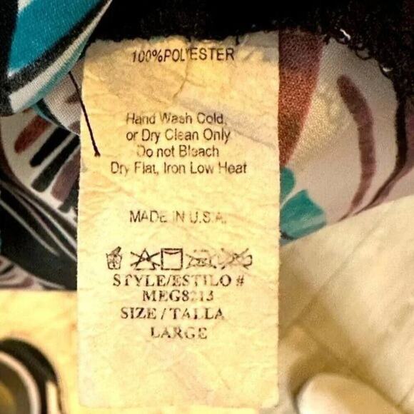 Meghan LA Bold Tropical Print Sleeveless Mini Dress Large Summer Beach Vacation - Picture 9 of 9